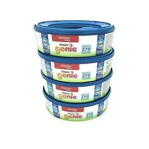 Playtex Diaper Genie Bags Refills 270 Count (Pack of 4) with Max Odor Lock